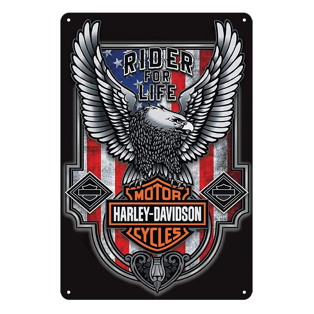 Tin Sign Rider For Life Harley-davidson Motor Cycle 300*200mm