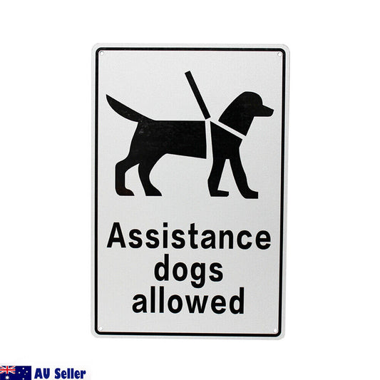 Warning Notice Assistance Dog Allowed Sign Public Area300*200mm Metal Al Safe