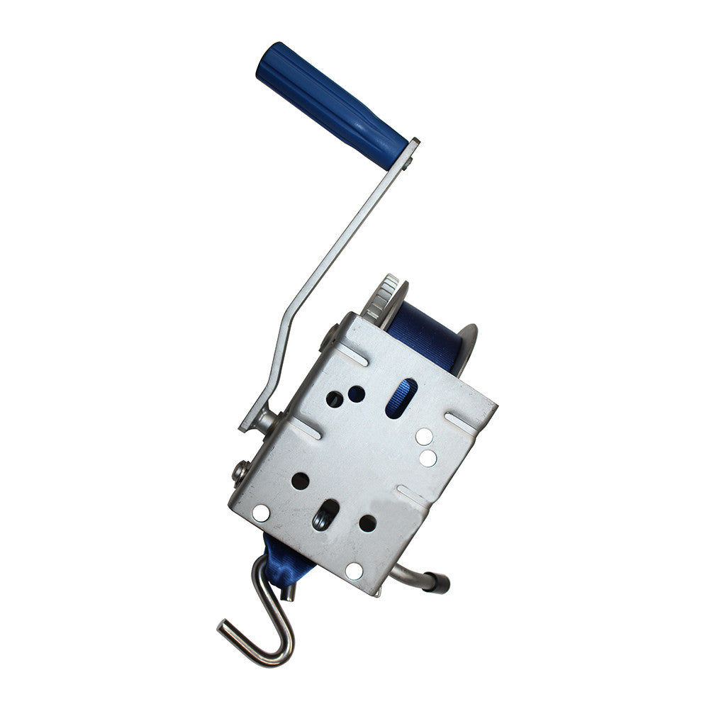 500kg Hand Winch 6m Webbing Strap Shook Ratio 3:1 Boat Marine 1100lb Trailer Hd