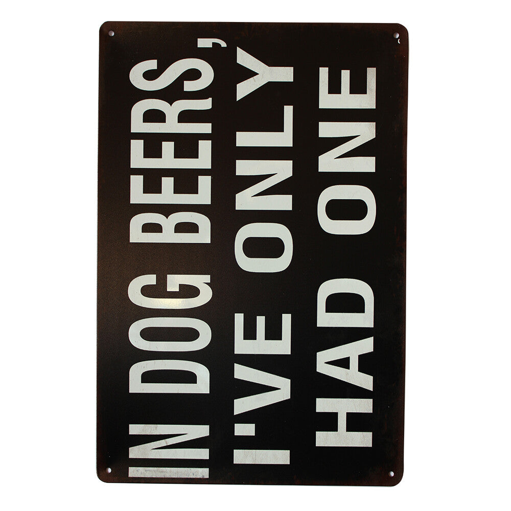 2x Tin Sign In Dog Beers 200x300mm Metal Sign For Funny Bar Pub Game Room