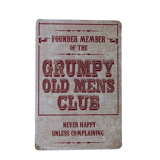 1x Metal Tin Sign Founder Member Of The Grumpy Old Mens Club 200x300mm Vintage R