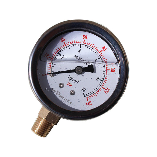 Liquid Oil Filled Pressure Gauge 63mm 140psi 10bar Bspt 1/4″ Dia 2.5” Fuel Meter