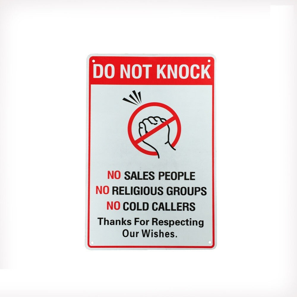 Warning Notice Sign Do Not Knock No Sales Religious Cold Callers 200x300mm