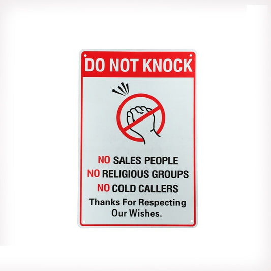 Warning Notice Sign Do Not Knock No Sales Religious Cold Callers 200x300mm