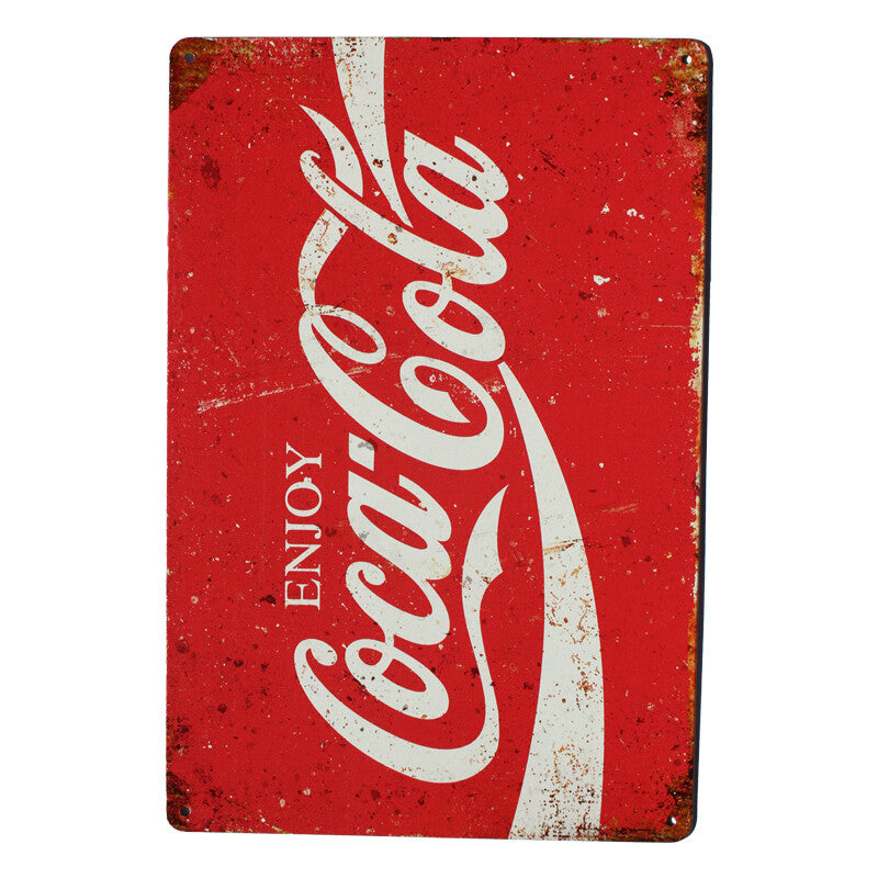2x Warning Sign Tin Sign 200x300mm Metal Enjoy Cocacola High Quality