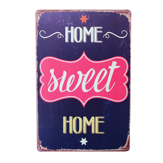 Tin Sign Home Sweet Home 200x300mm Metal Man Cave Decor Garden