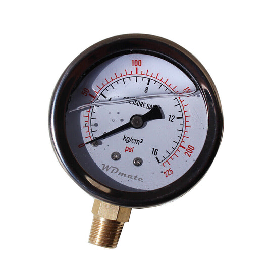 Liquid Oil Filled Pressure Gauge 63mm 2.5” 225psi Bar 1/4″bspt Oil Meter