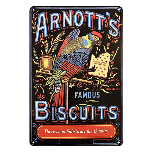 Arnott's Biscuits Famous Tin Metal Sign Rustic