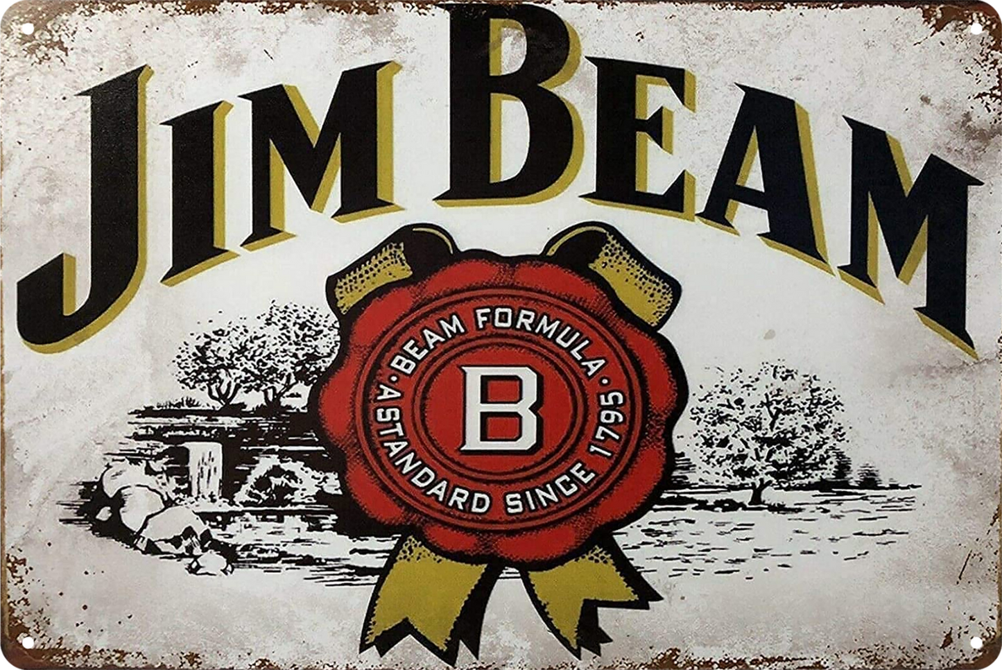 Jim Beam Formular Since 1795 Drink Tin Sign Rustic Vintage Retro 20x30cm