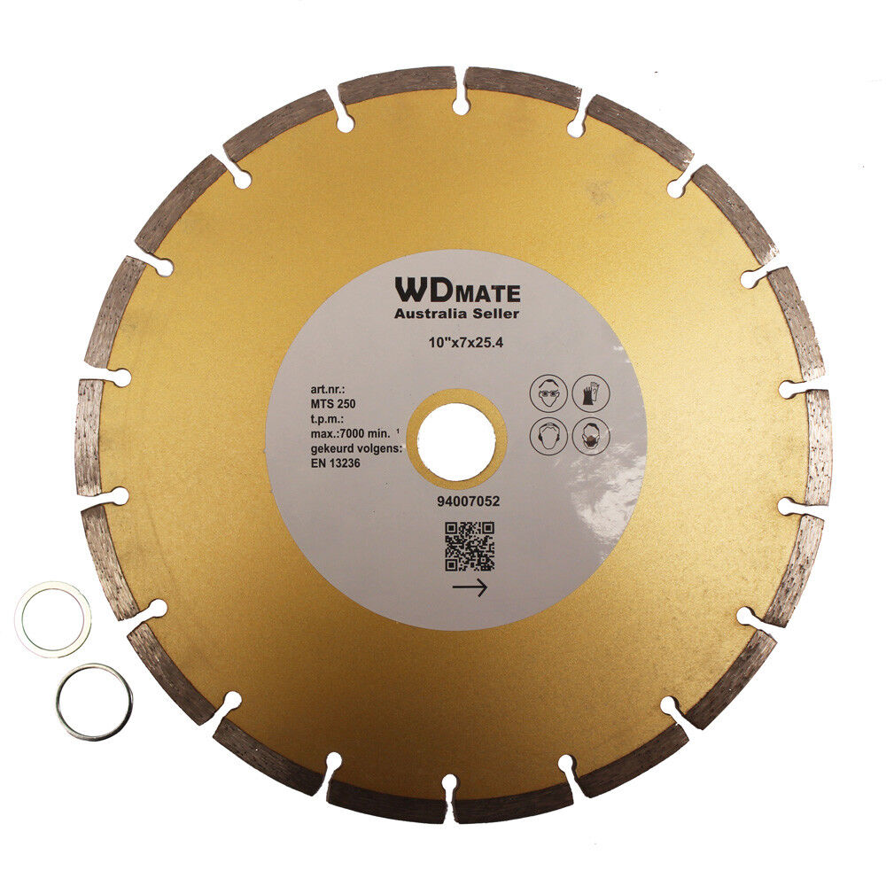 254mm Dry Diamond Cutting Saw Segmented Disc Blade 7*3mm Wheel 10″ 25.4/22.3mm