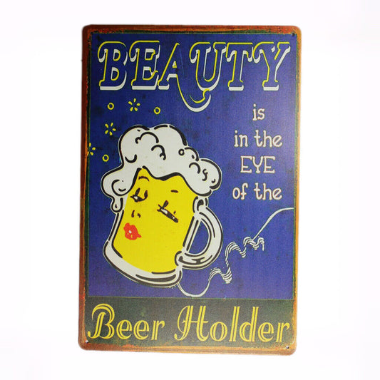 Tin Sign Beauty Beer Holder Sprint Drink Bar Whisky Rustic Look
