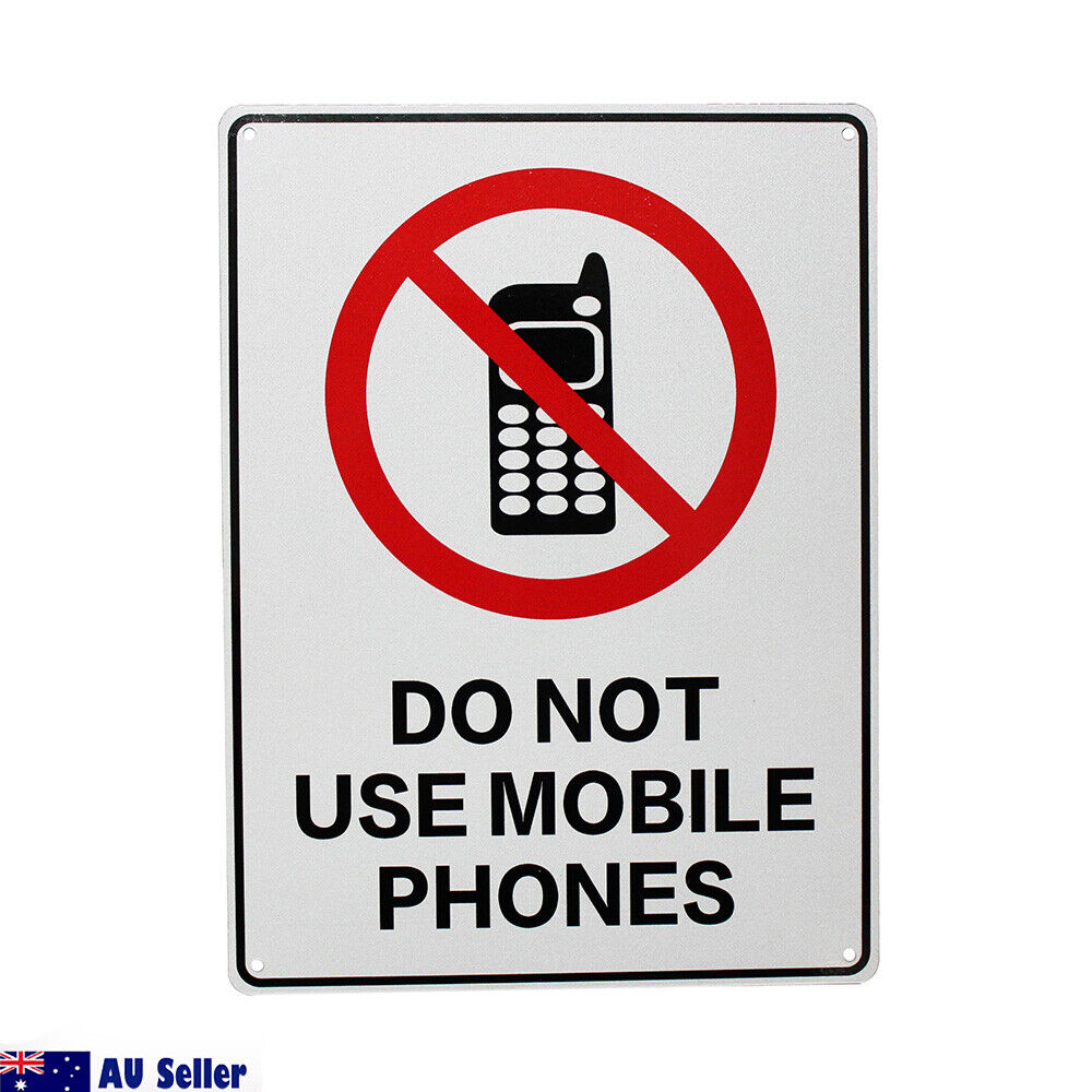 Warning  Do Not Use Mobile Phone Sign  Safety Workplace 200x300mm Metal