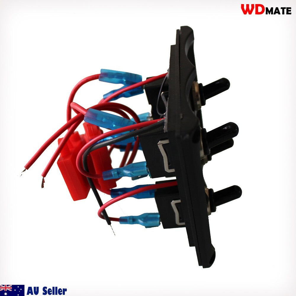 Toggle Switch Panel 4 Gang 15a Marine Boat Caravan Water Pro Blade Fuse