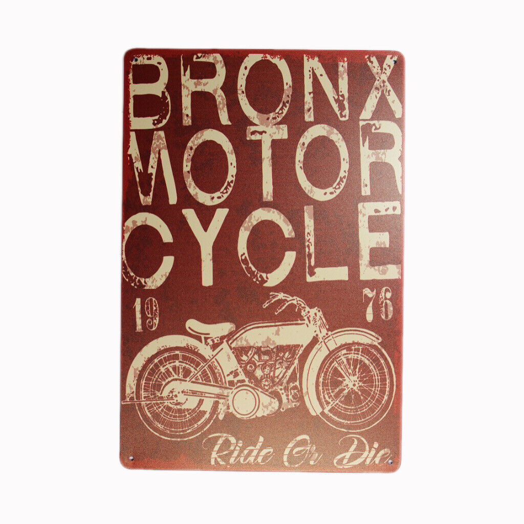 Tin Sign Bronx Motor Cycle Sprint Drink Bar Whisky Rustic Look