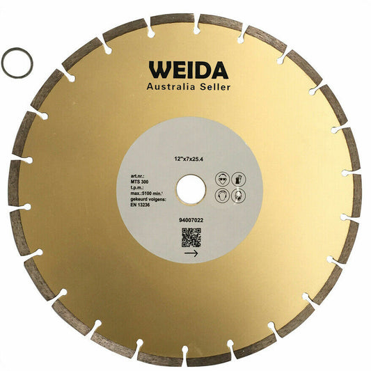 Diamond Cutting 300mm 12″ Blade 3.0*7.0mm Dry Segment Saw Disc 25.4/22.23mm