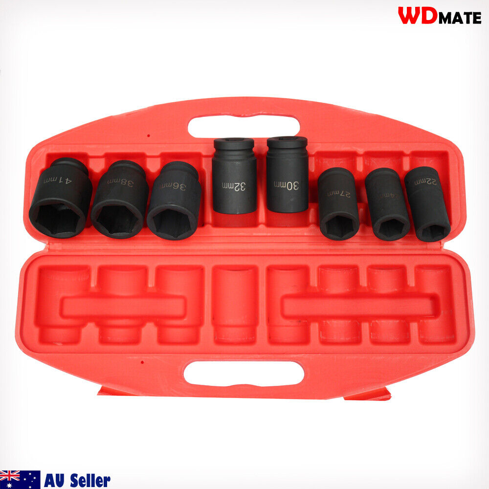 9pc Dr 3/4″ Impact Deep Socket Set H78 Metric 22-41mm Crv Garage Mechanic