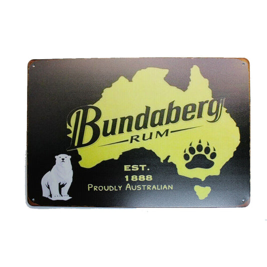 Tin Sign  Bundaberg Sprint Drink Bar Whisky Rustic Look