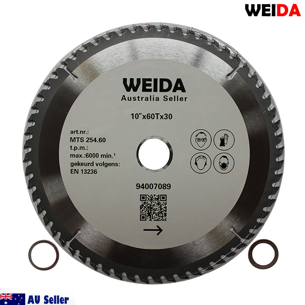 254mm 60t Wood Circular Saw Blade Cutting 10''bore 30/25.4/22.2mm Kerf 2.8mm Cut