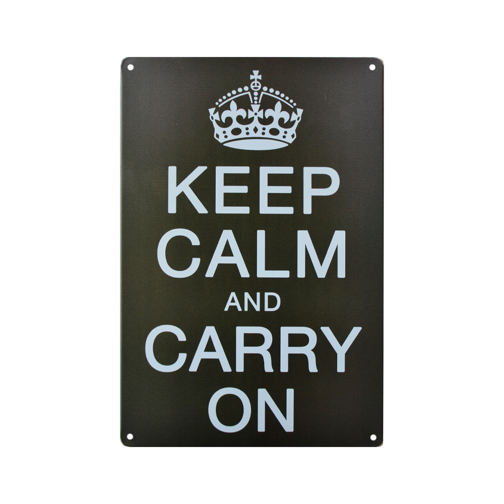 Tin Sign Keep Calm And Carry On Metal Tin Sign Vintage Retro Bar Man Cave 200x30