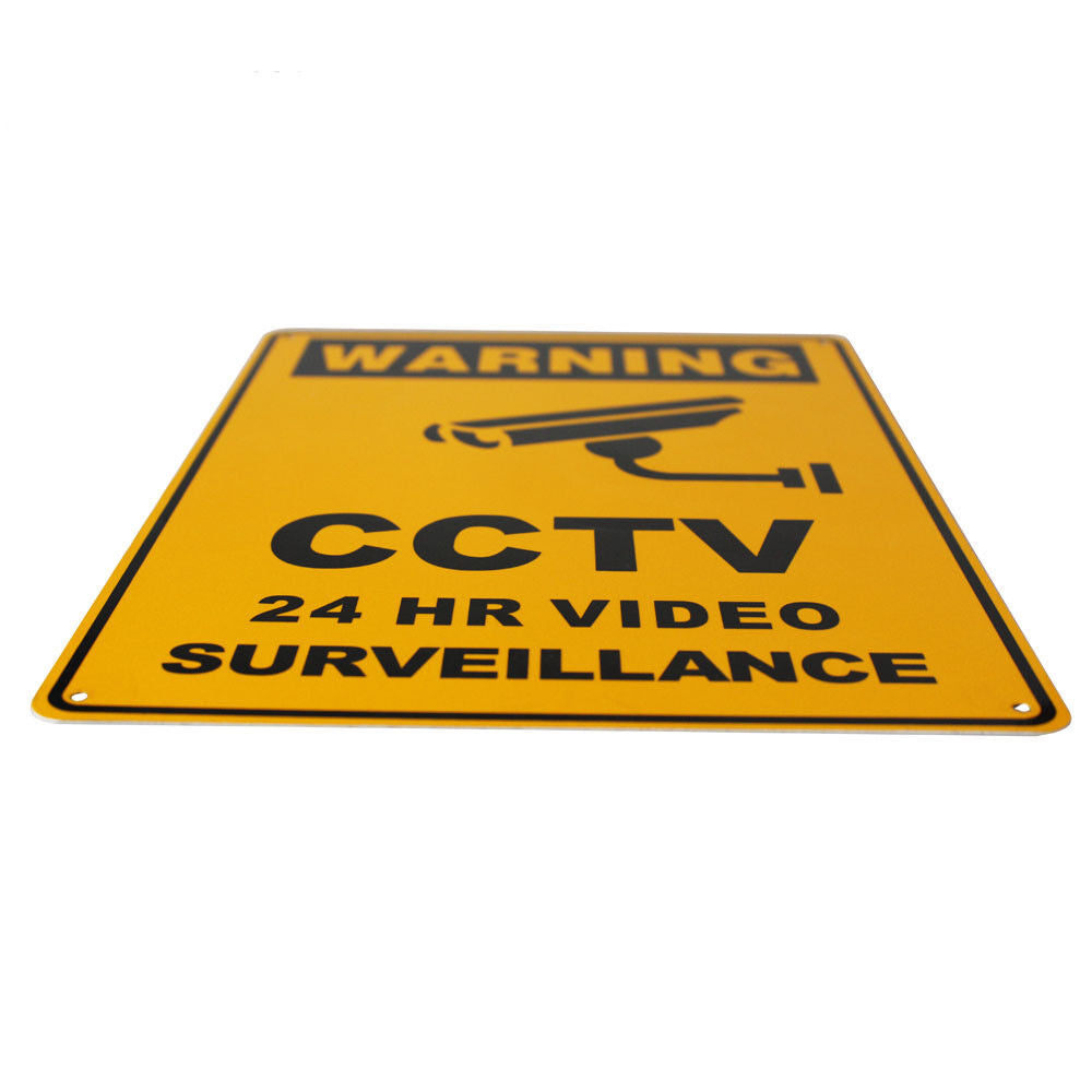 Warning Sign Metal Security Camera Cctv 300x200mm Under 24h Surveillance Outdoor