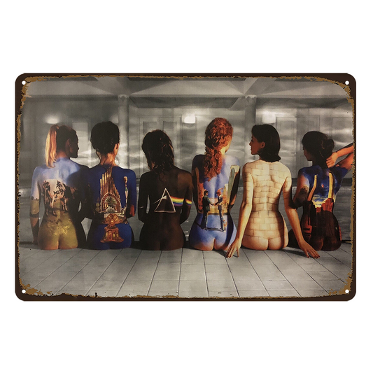 Pink Floyd Sexy Lady Back Catalogue Tin Metal Sign Rustic