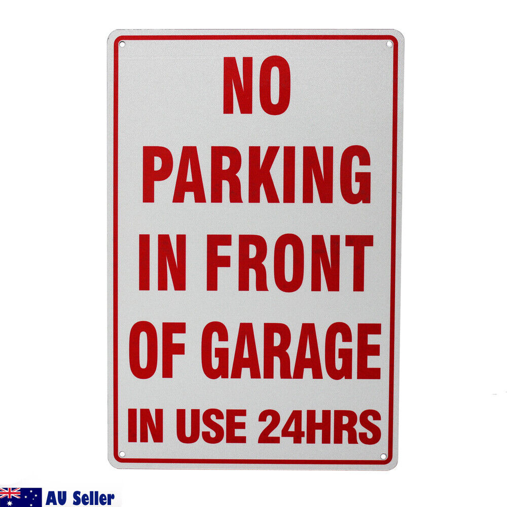 Warning Notice No Parking In Front Gate Sign 24 Hour 200x300mm Metal Private