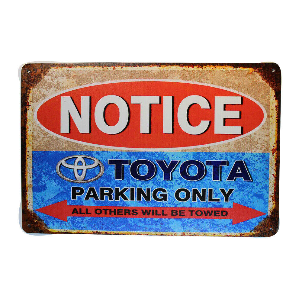 Tin Sign Notice Toyota Parking Only Sprint Drink Bar Whisky Rustic Look