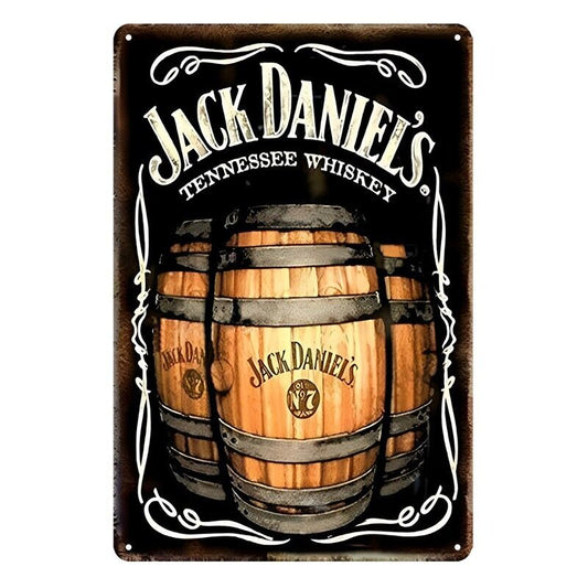 Tin Metal Sign Jack Daniel's Tennessee Whiskey 20x30cm Rustic Look Vintage