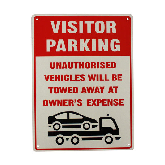 Warning Notice Visitor Parking Sign unAuthorized Be Towed Away 200x300mm Metal