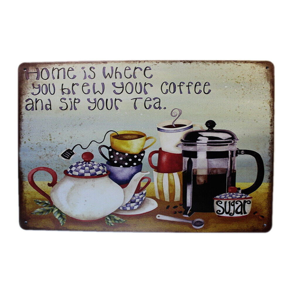 Tin Sign Cafe  Tea   Sprint Drink Bar Whisky Rustic Look