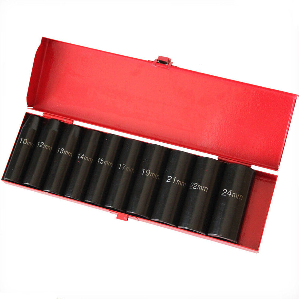 1/2 Dr. Impact Deep Socket Set 11pc10-24mm Air 78mm Car Metric Gagage Dodoyee