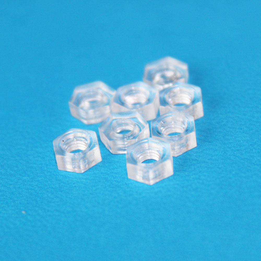 5x Nylon Nuts Crystal M3x 0.5mm Clear Light Electrical Insulating Nuts