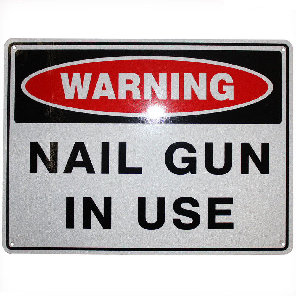 Warning Safety Notice Nail In Use Sign 200x300mm Metal Factory Workshop Safe Pro