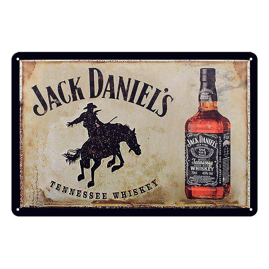 2x Tin Sign Jack Daniel's Tennessee Whiskey 20x30 Metal Rustic Look Vintage
