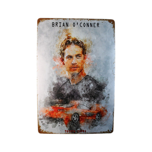 Tin Sign Briano Conner Man Car Sprint Drink Bar Whisky Rustic Look