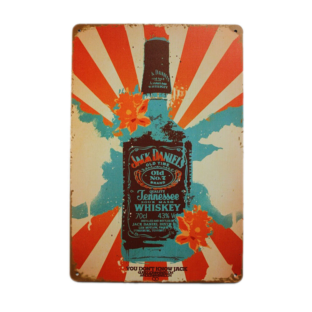 Tin Sign Jack Daniels Old No.2 Whiskey Sprint Drink Bar Whisky Rustic Look