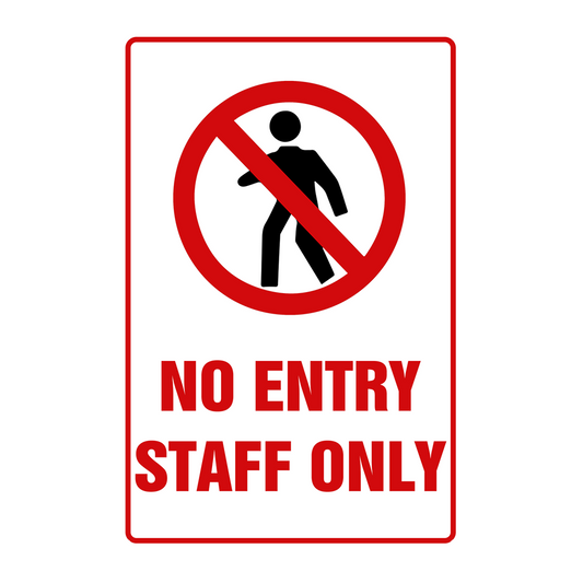 Warning No Entry Staff Only Rustic Metal Sign Vintage Tin Decorative Bar