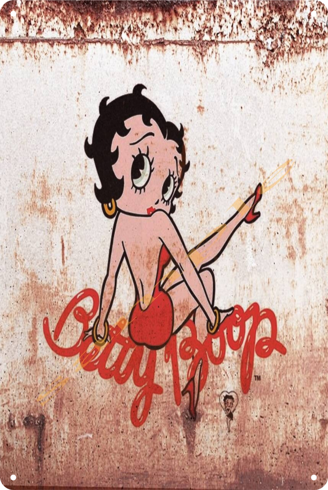 Betty Boop Pop Icon Cartoon Tin Sign Rustic Look Retro 20x30cm