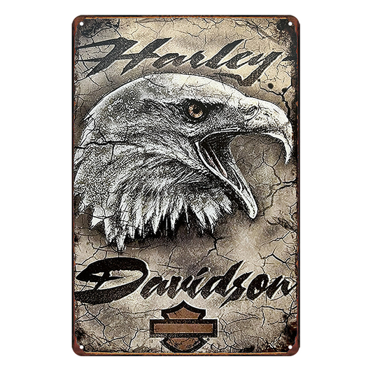 Harley Davidson Motor Tin Metal Sign Rustic Look Vintage