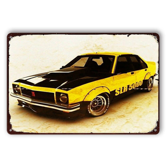 Tin Sign Slr5000 Holden Torana Replica Yellow Metal Plate Rustic Look Decorative