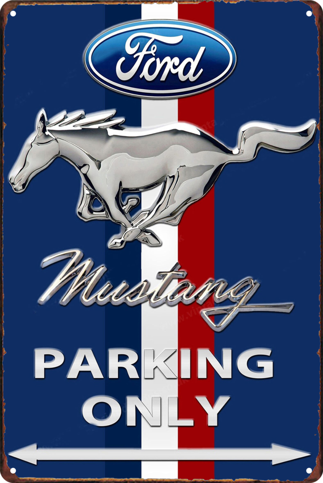 Ford Mustang Parking Only Tin Sign Rustic Look Vintage Retro 20x30cm