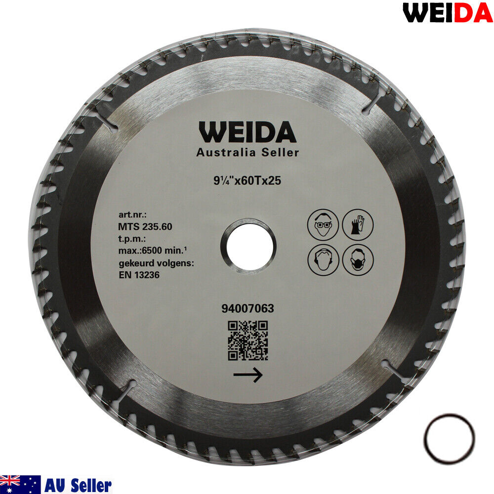 235mm 60t Wood Circular Saw Blade Cutting Disc 9-1/4″ Bore 25/22.23mm K 2.8mm