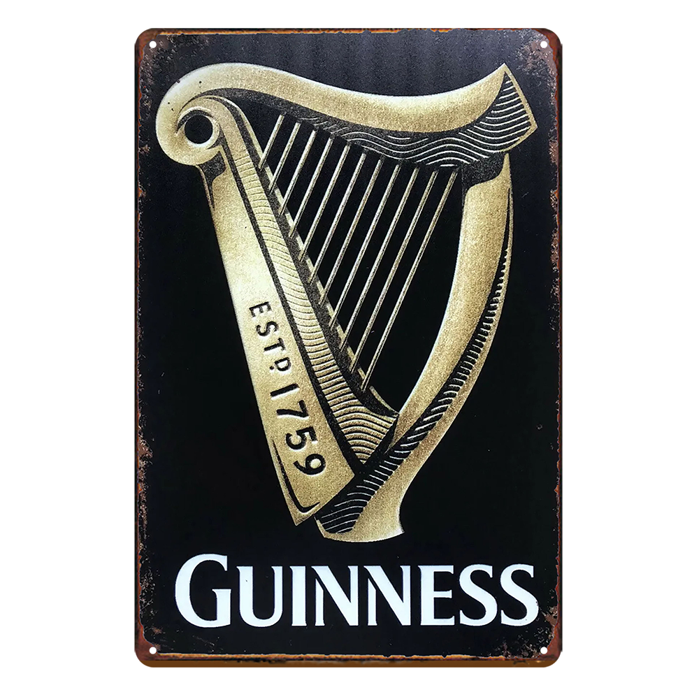 2x Beer Guinness Est. 1759 Drink Rustic Tin Sign Vintage Garage Bar