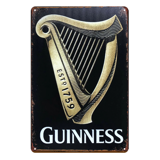 2x Beer Guinness Est. 1759 Drink Rustic Tin Sign Vintage Garage Bar