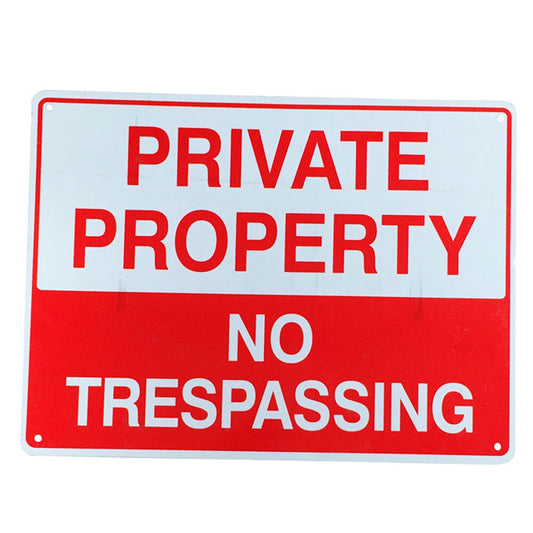 Warning Sign No Trespassing 200x300mm Metal Private Property Home Cctv Safe Mark