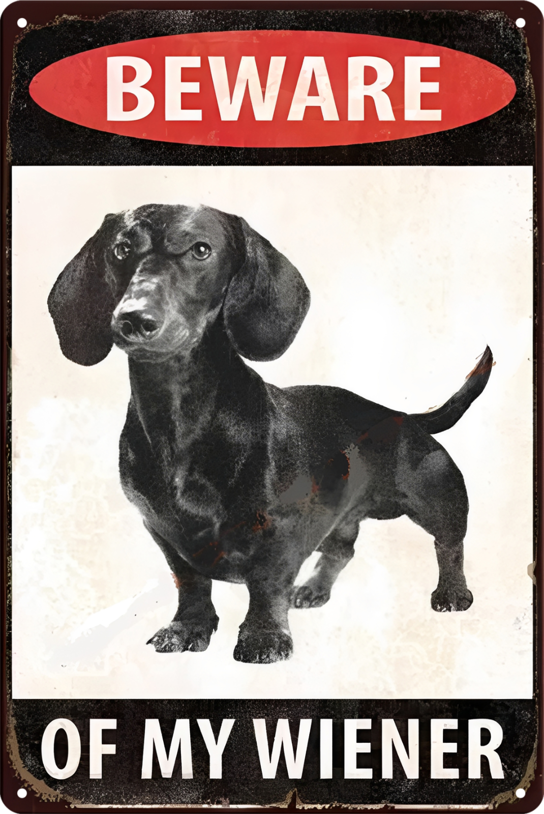 Beware Of My Wiener Dog Pet Private Property Tin Sign Retro 20x30cm