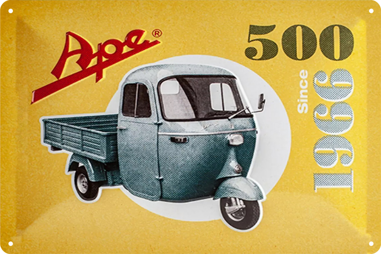 Piaggio Ape 500 Since 1966 Tin Sign Rustic Look Vintage Retro 20x30cm