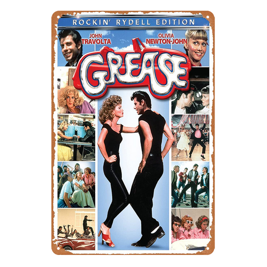 Grease Rockin' Rydell Edition Post Rustic Metal Sign Vintage Tin  Bar
