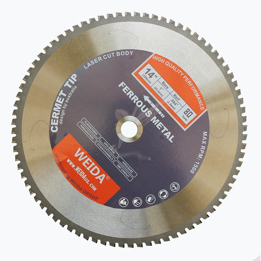 355mm Cold Saw Blade 14 Inch 80 Teeth 25.4mm Arbor Dry Cut Steel Ferrous Cermet