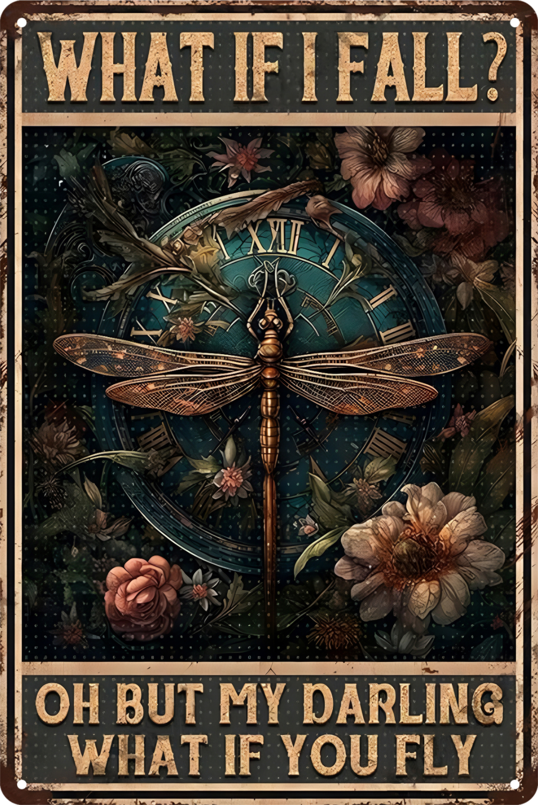 What If I Fall Oh But My Darling What If You Fly Tin Sign Retro 20x30cm